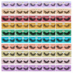 Cils FARRED synthétiques effet fourrure, 10 styles, emballage individuel pour voyage.