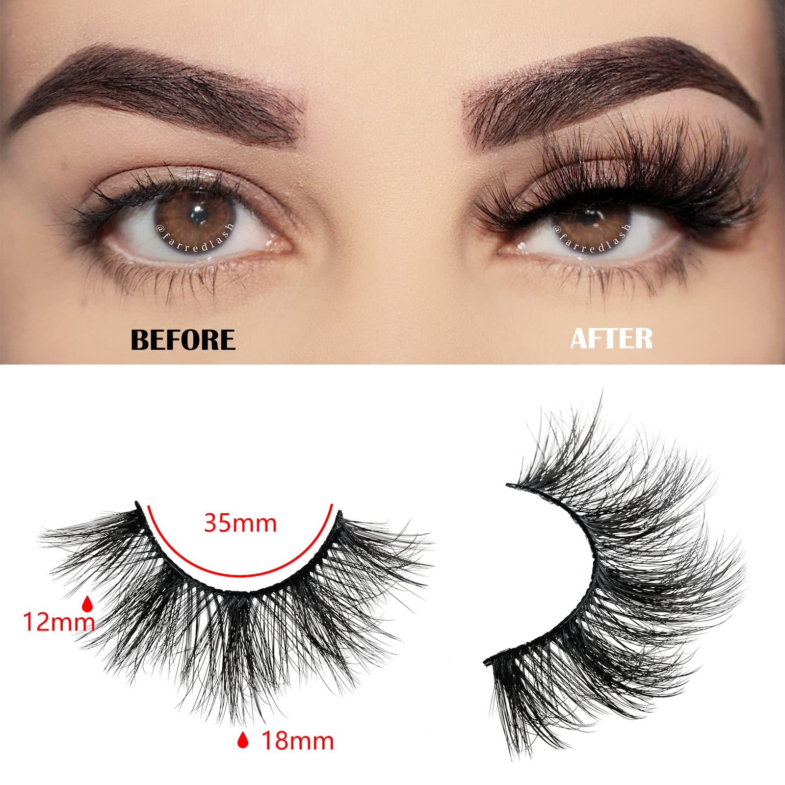FARRED Wispy Lashes: lot de 10 paires réutilisables pour glam durable.
