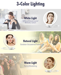 Miroir Fascinate, alimentation rechargeable longue durée, pratique en déplacement