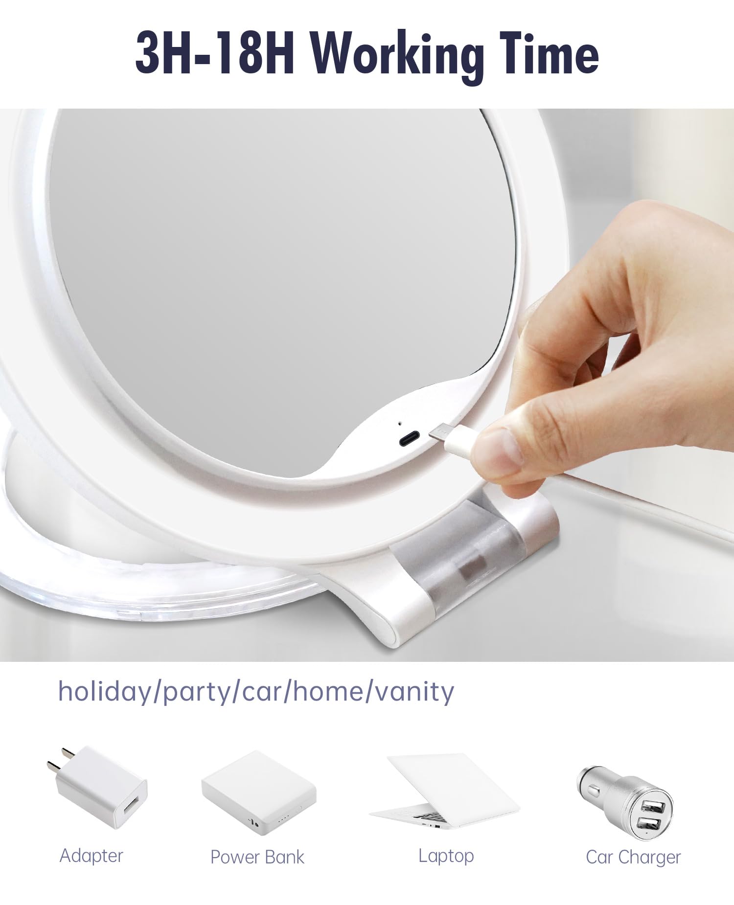 Miroir Fascinate, design portable et élégant
