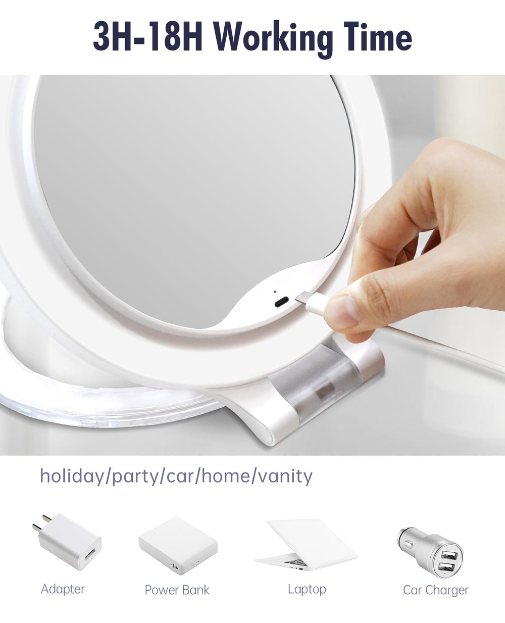 Miroir Fascinate, design portable et élégant