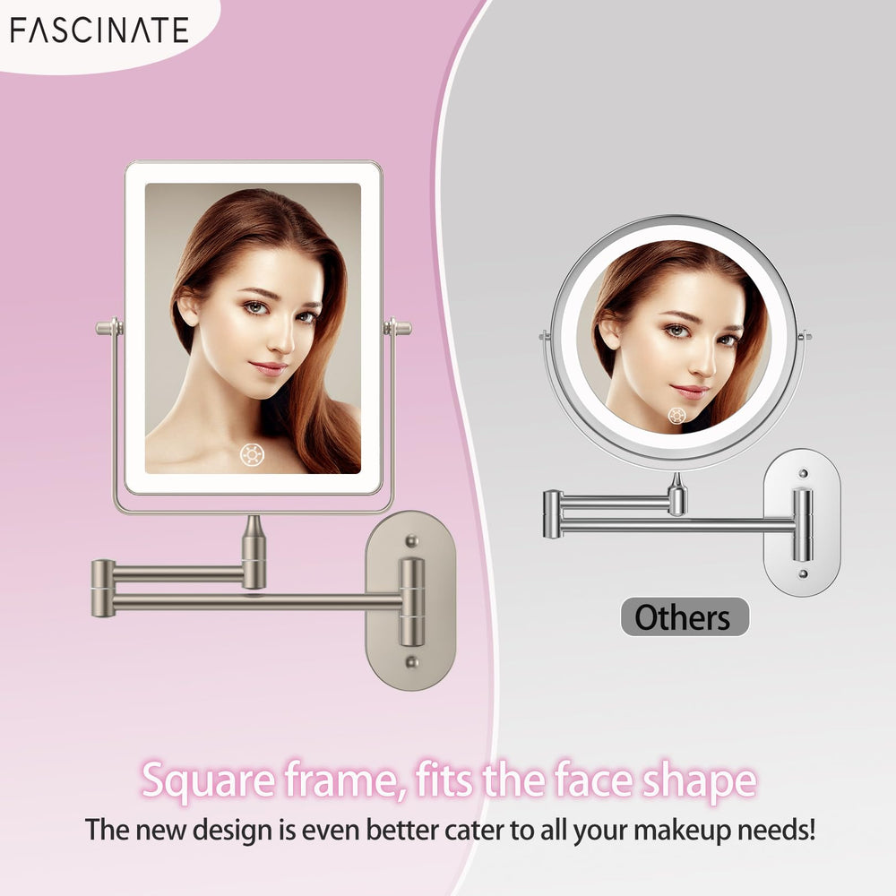 Miroir Fascinate avec batterie rechargeable 2500 mAh et câble USB-C inclus
