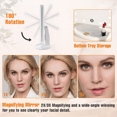 FASCINATE Miroir pliant 3x, zoom sur les yeux et sourcils