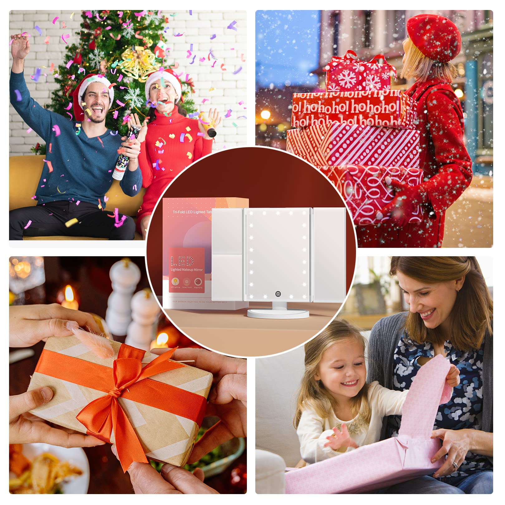 FASCINATE Miroir pliant cadeau idéal pour elle avec éclairage intégré