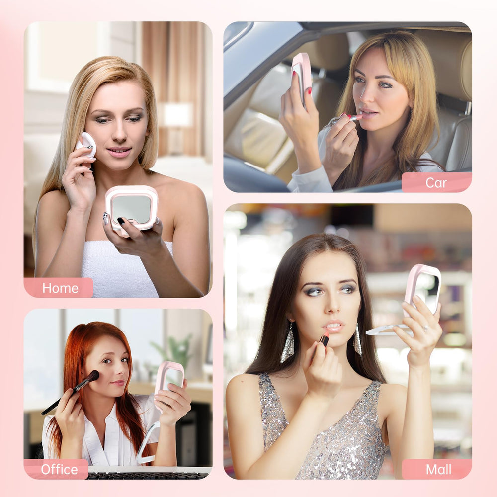 Fascinate miroir voyage rose idéal comme cadeau élégant.