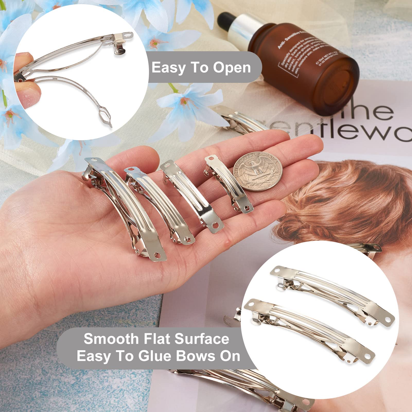 FASHEWELRY barrette fer 51 mm, variation de style capillaire.