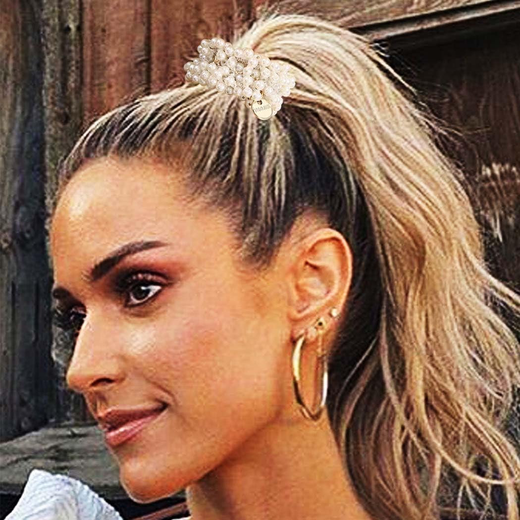 Fashey chouchou à perles – bijoux dorés pour look glamour.
