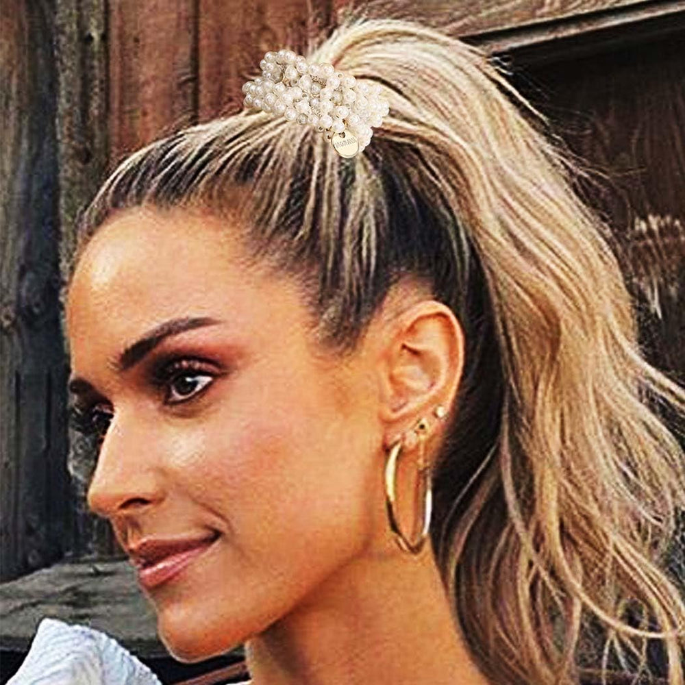 Fashey chouchou à perles – bijoux dorés pour look glamour.