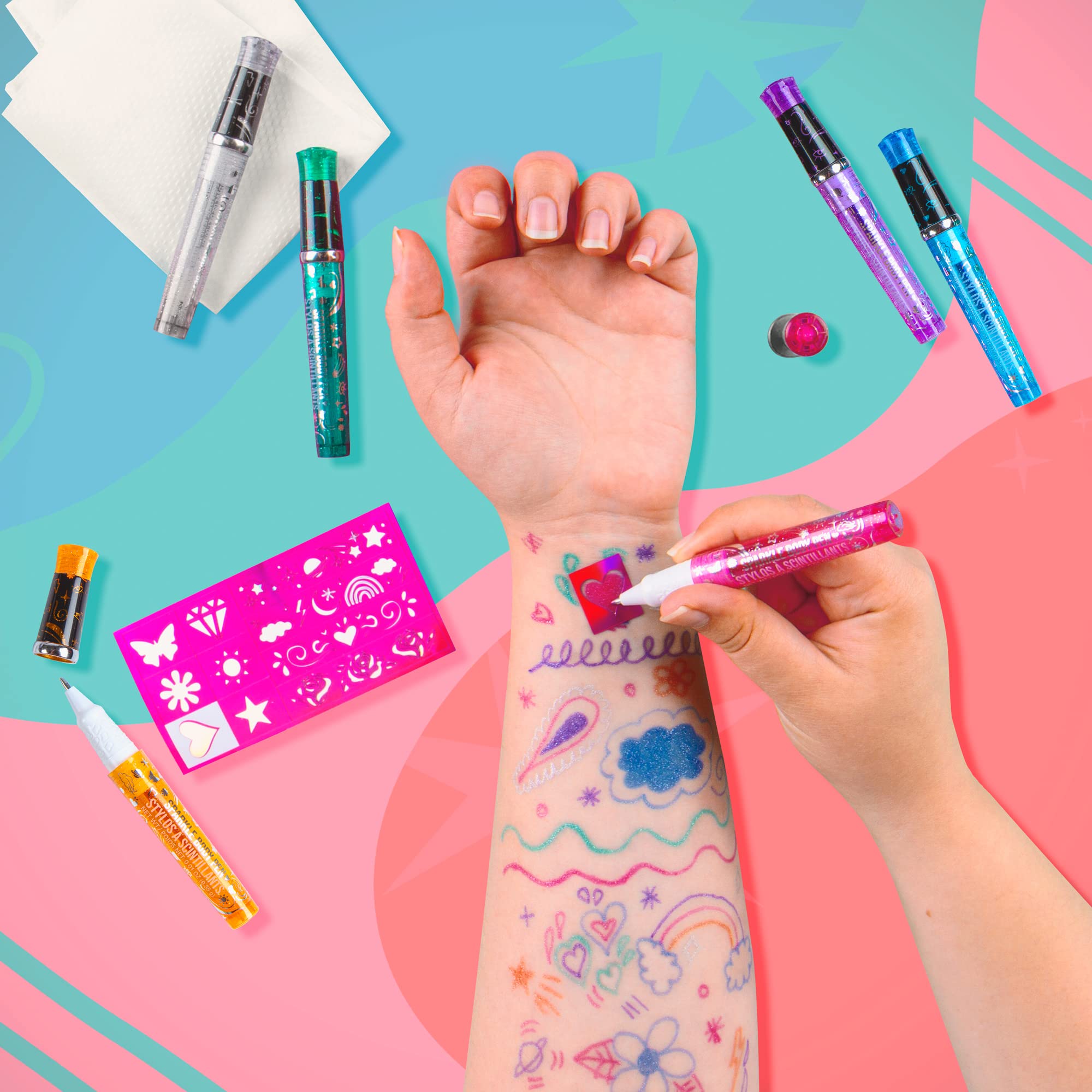 Fashion Angels Sparkle Tats stylo tatouage orange pour créations festives