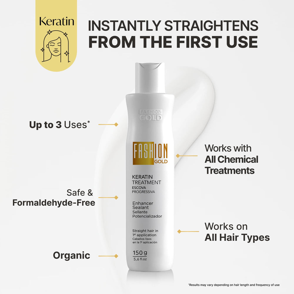 Fashion Gold Keratine: technologie Kerafive-22 pour cheveux sans frisottis.