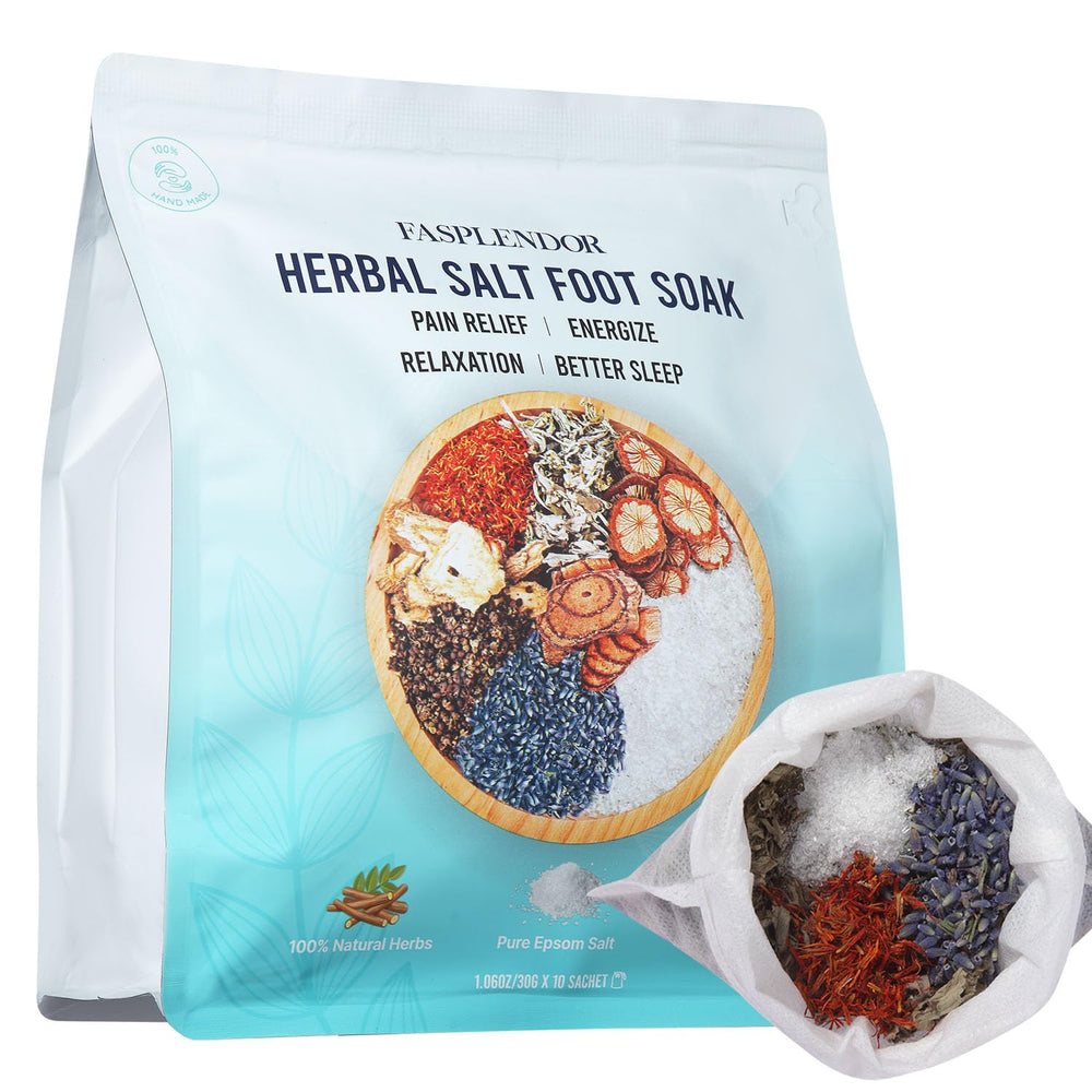 Fasplendor bain-pieds avec herbes epsom lavande armoise pour relaxation et detox des pieds