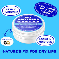 Baume Fat Brothers deux ingrédients, graisse de boeuf et cire d'abeille, hydratation pure.