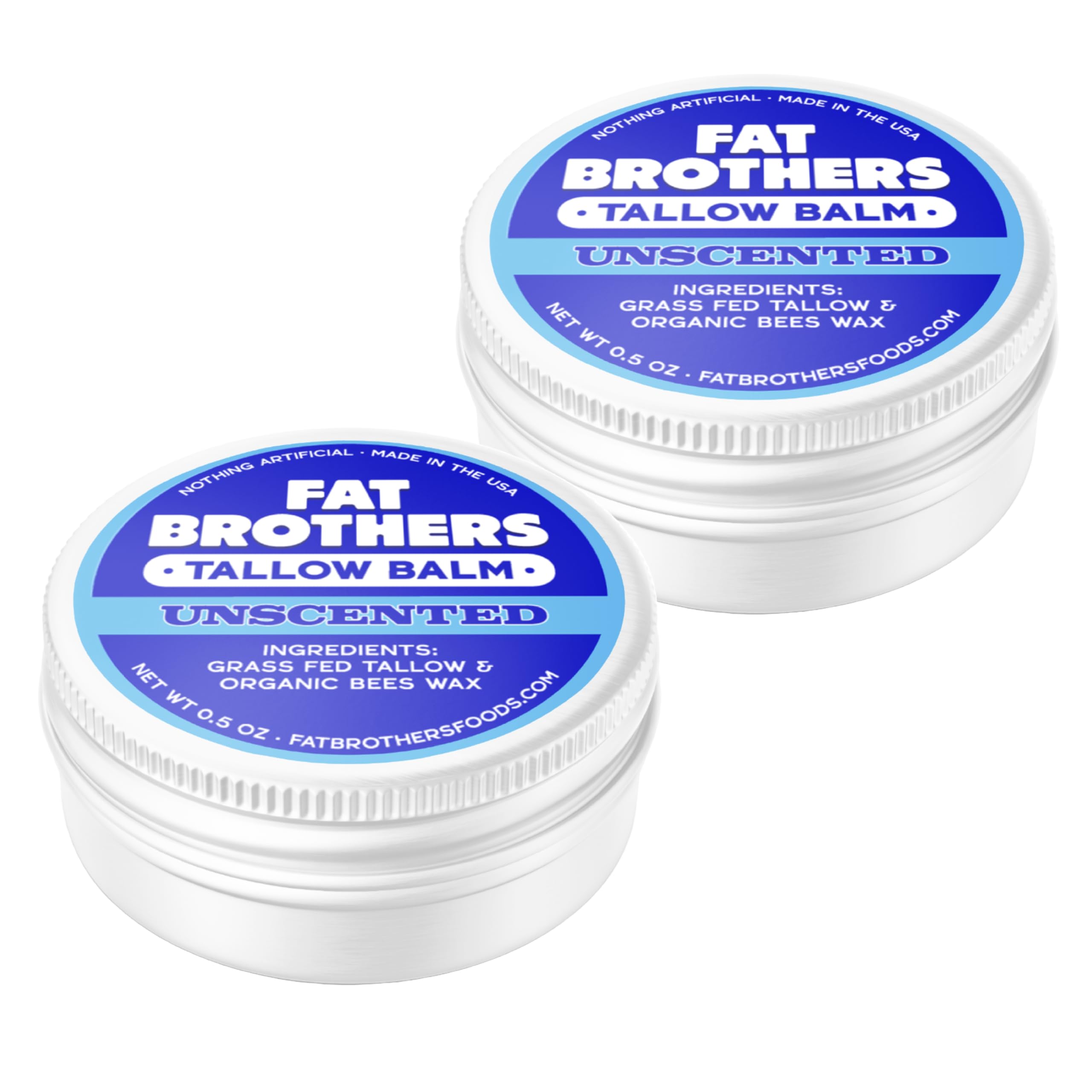 Baume Fat Brothers dans sa boîte métallique, hydratation durable pour les lèvres.