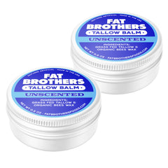 Baume Fat Brothers dans sa boîte métallique, hydratation durable pour les lèvres.