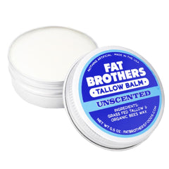 Baume Fat Brothers sans parfum, idéal pour les lèvres sensibles.