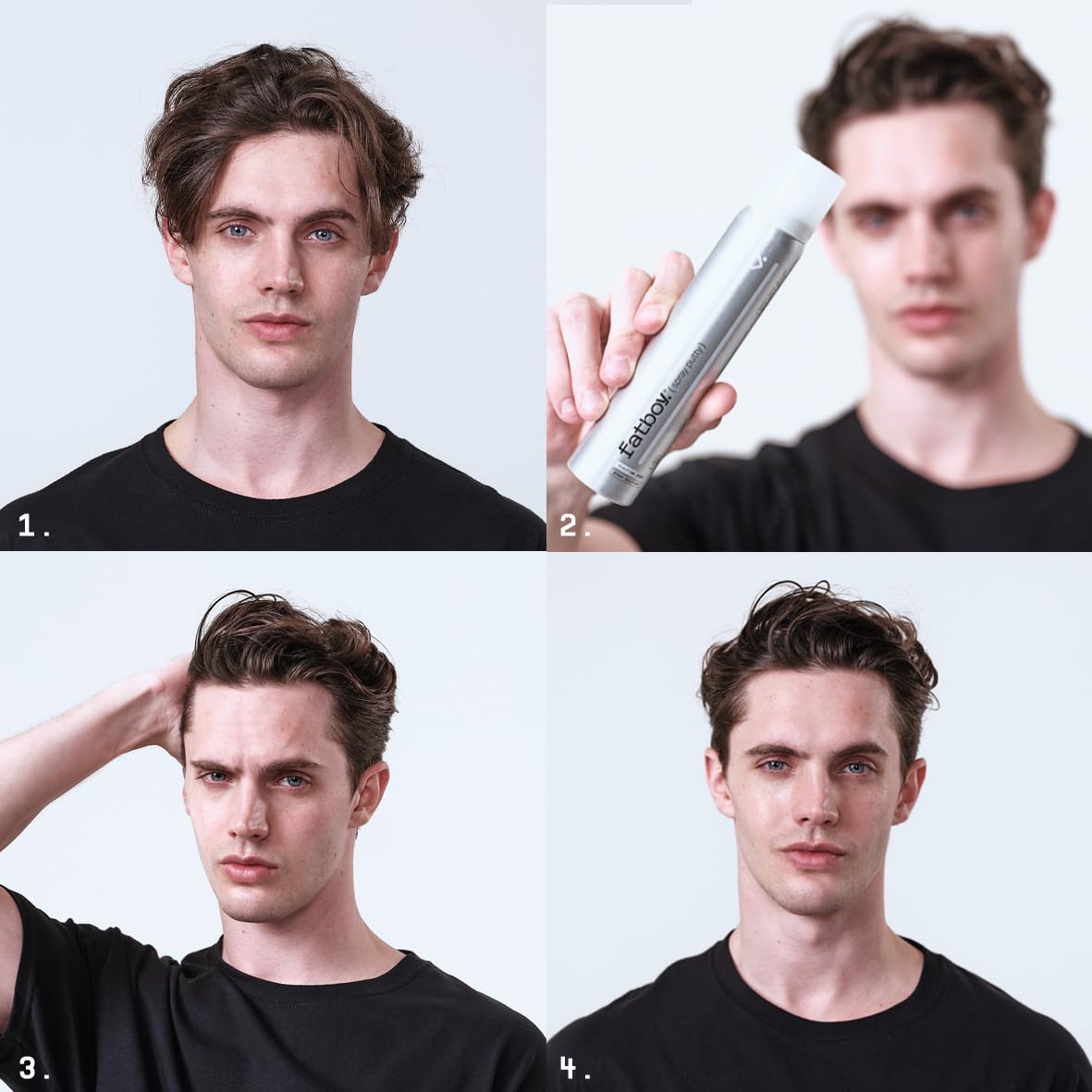 Fatboy Hair Spray Putty – Application facile: vaporiser légèrement pour modeler vos cheveux.