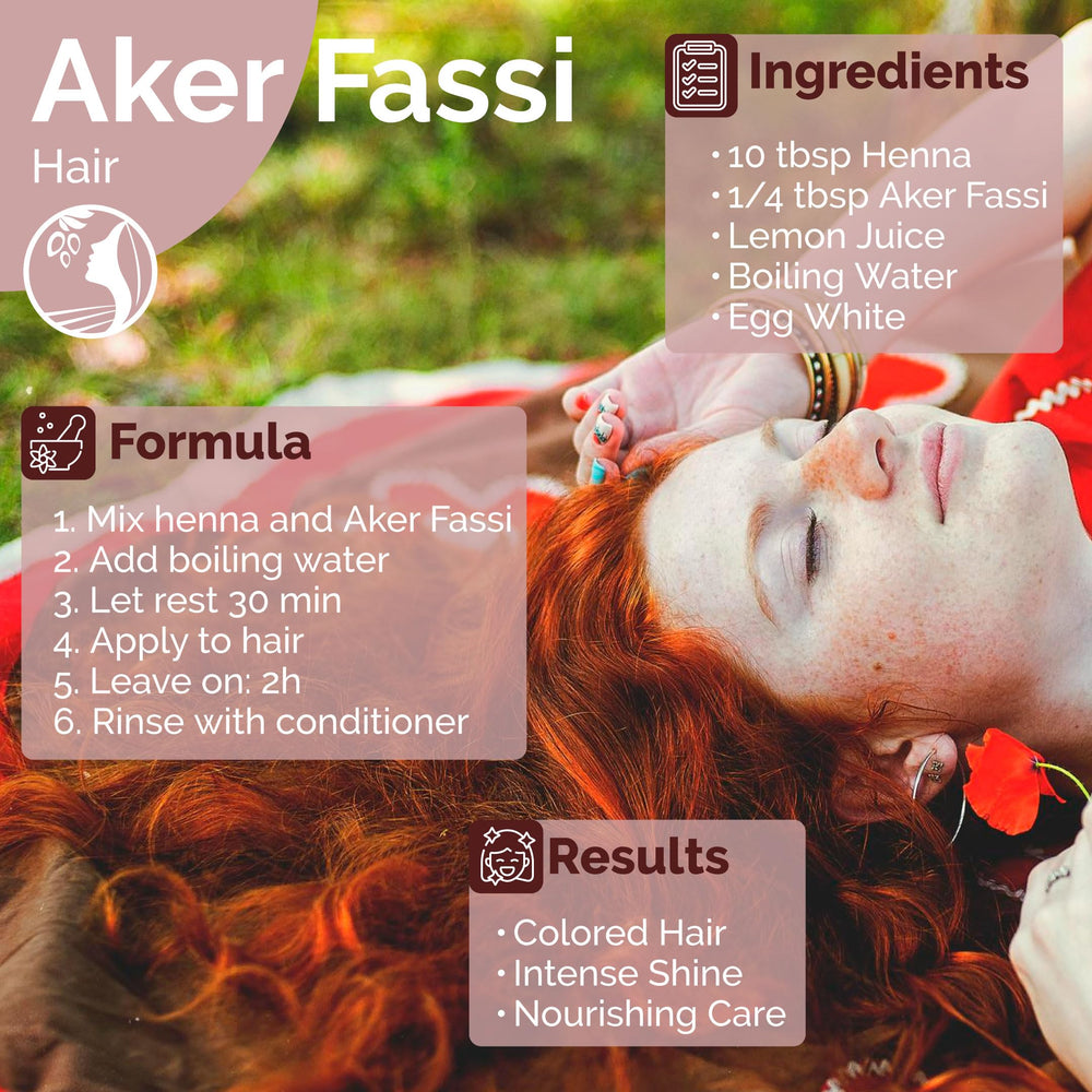 Fatima's Garden Poudre Aker Fassi: héritage marocain et beauté traditionnelle.