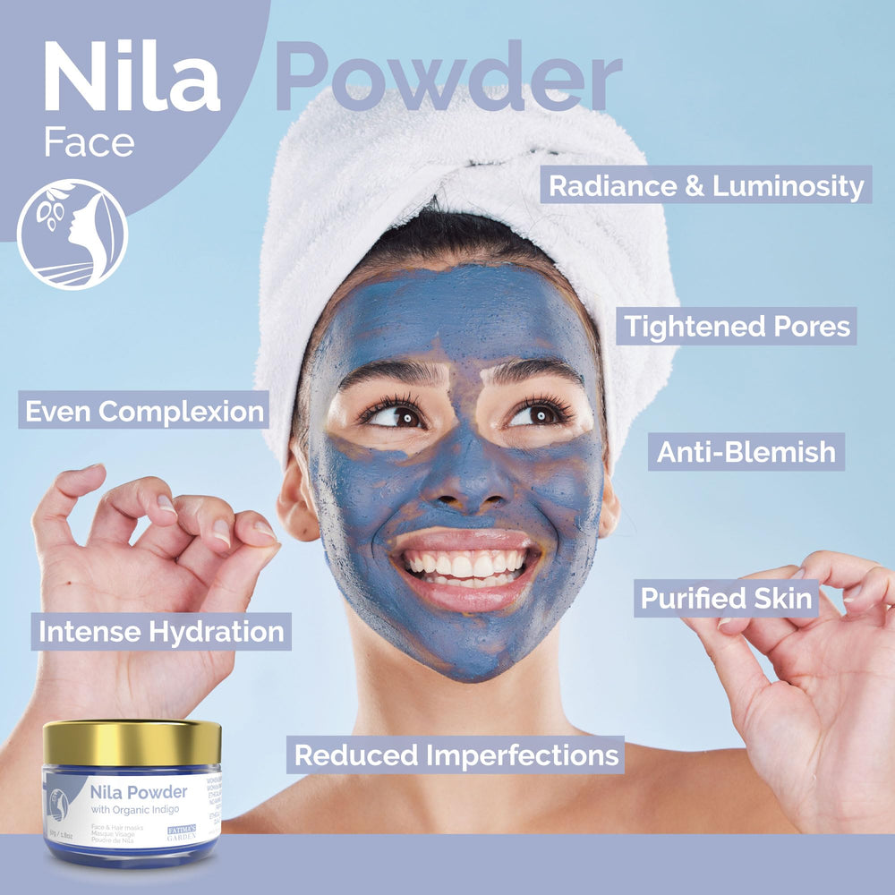 Masque visage Nila Fatima's Garden, exfoliant doux pour peau revitalisée.