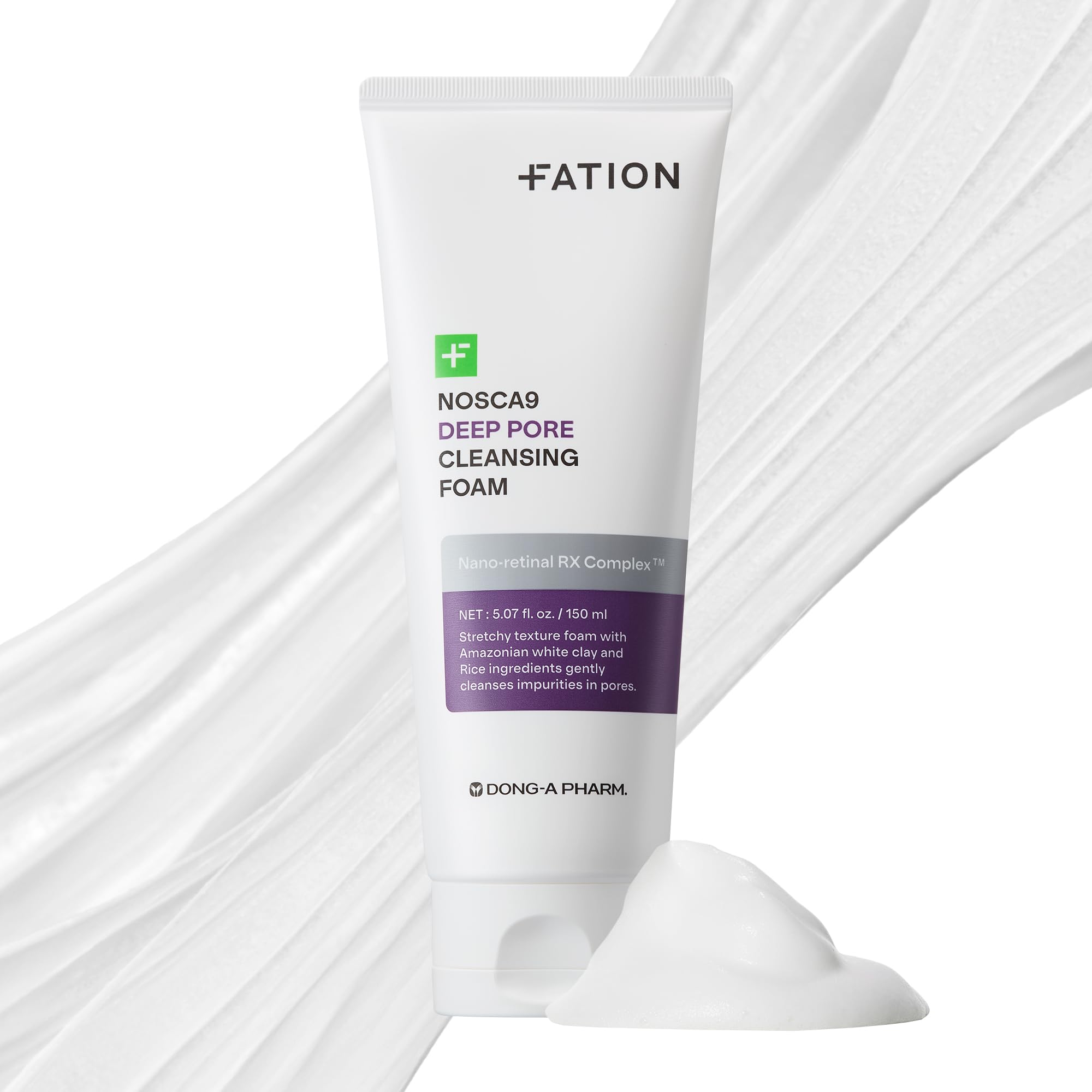 Nosca9 de Fation : bouteille montrant le nettoyant en profondeur pour peaux sensibles.