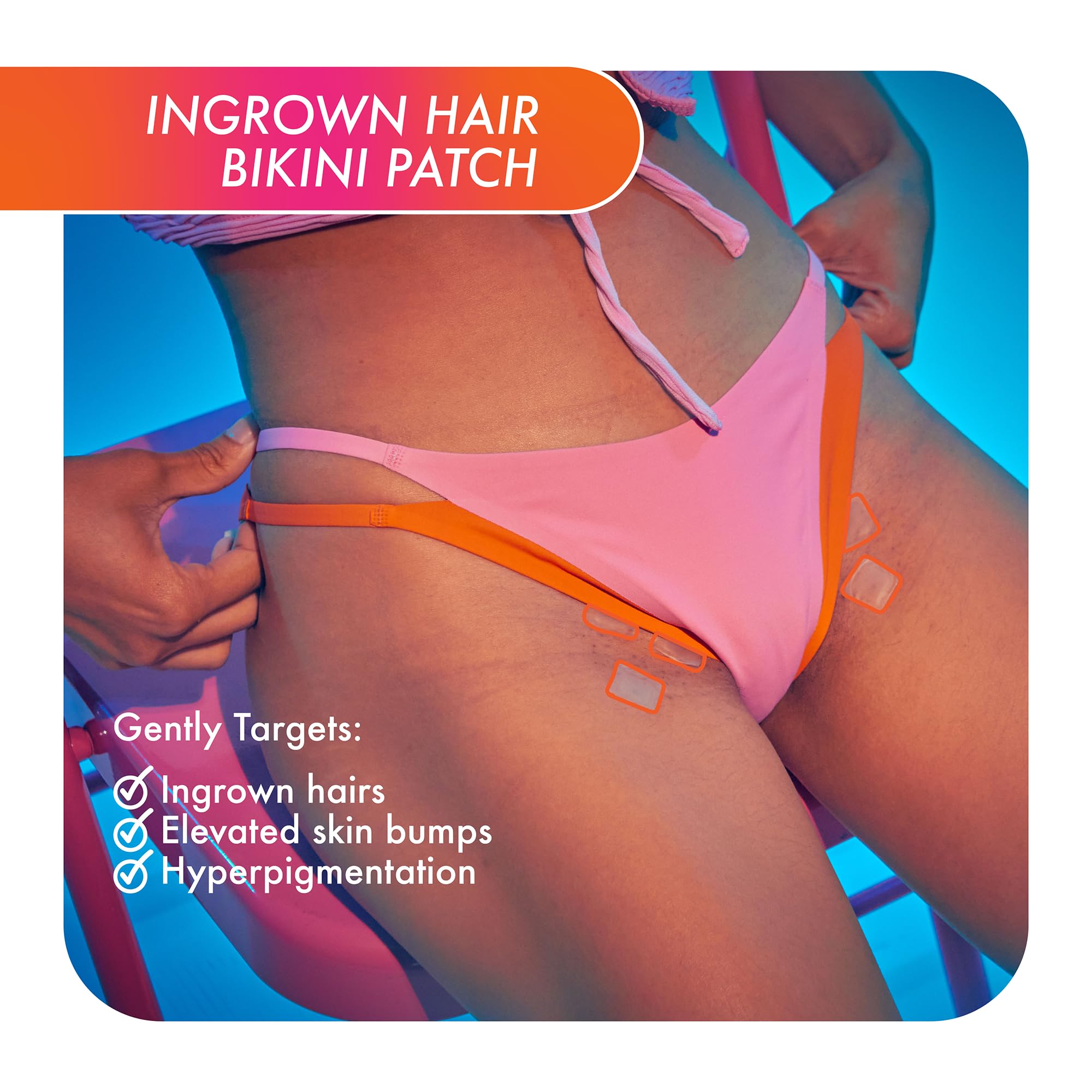 Patch Fazit en place sur les zones intimes pour une peau plus lisse.