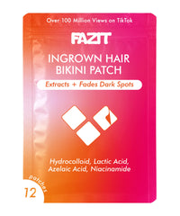 Patch Fazit appliqué sur la zone bikini pour aider à extraire les poils incarnés.