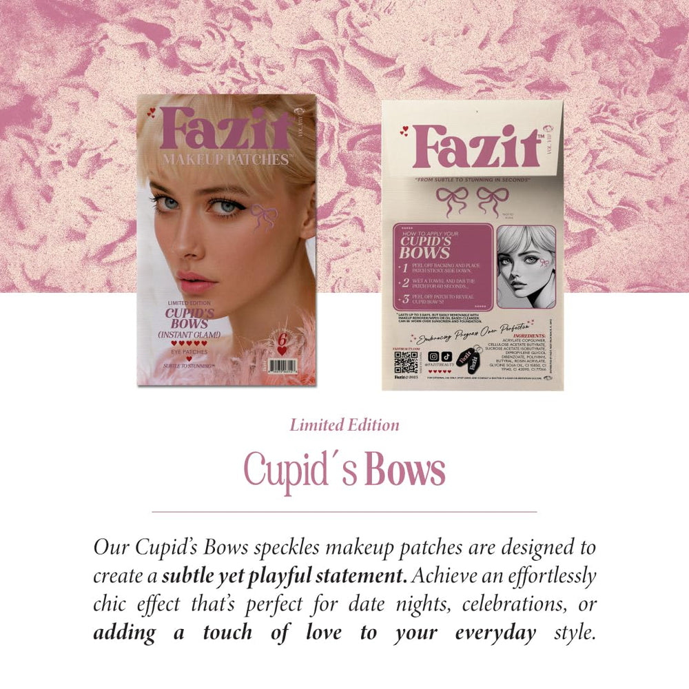 Patch arc-cupidon paillettes Fazit pour embellir un maquillage quotidien.