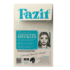 Patch Fazit effet brillance bleu avec paillettes pour un look lumineux.