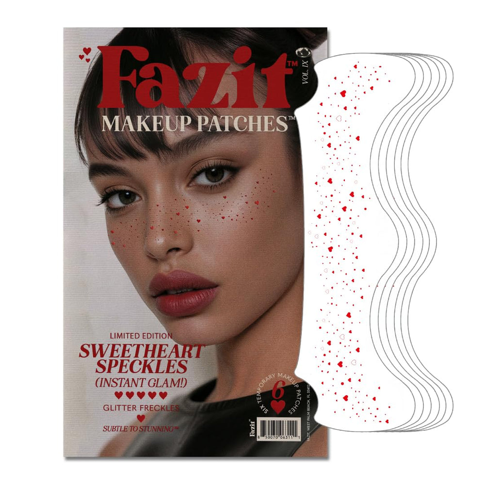 Fazit Sweetheart Speckles patch close-up showing glitter texture for radiant skin