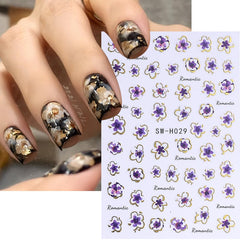 FBABFBUO autocollants ongles ligne dorée marbre, finition élégante et polyvalente.