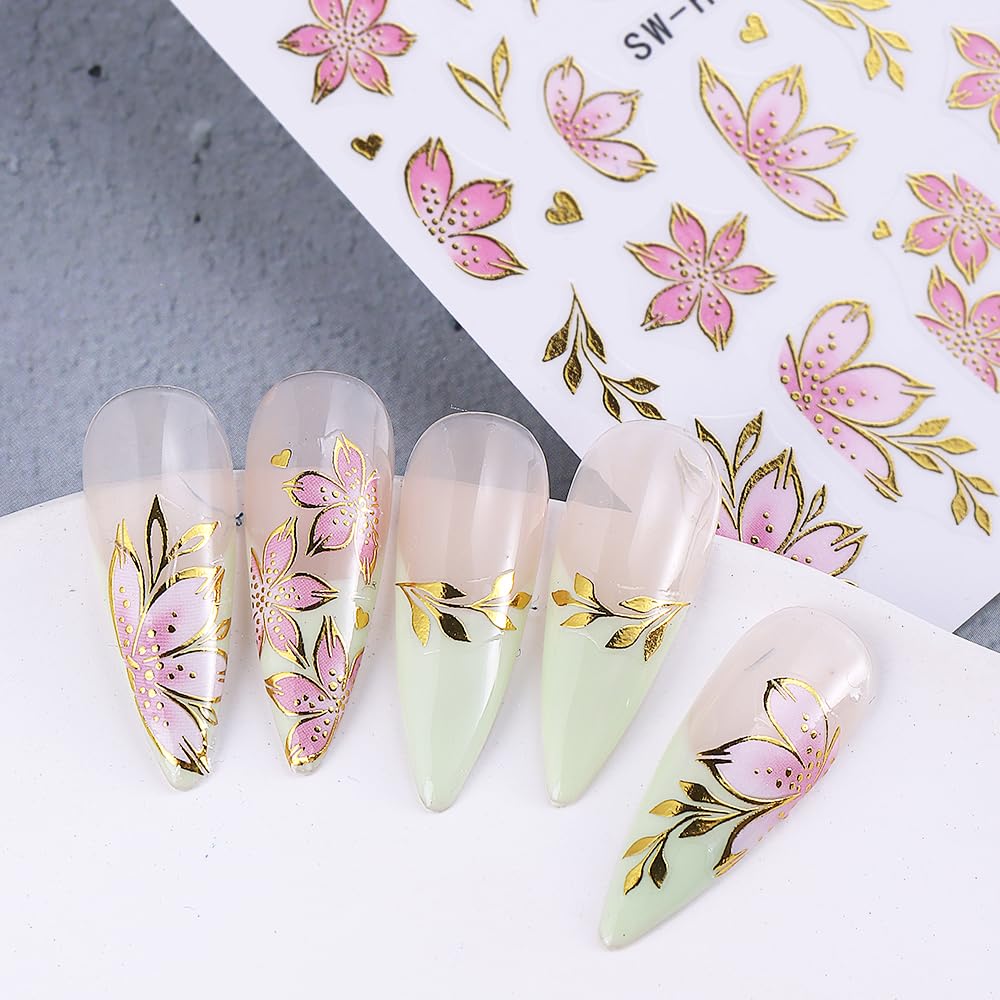 FBABFBUO autocollants ongles tortue dorée, motif estival pour une manucure originale.