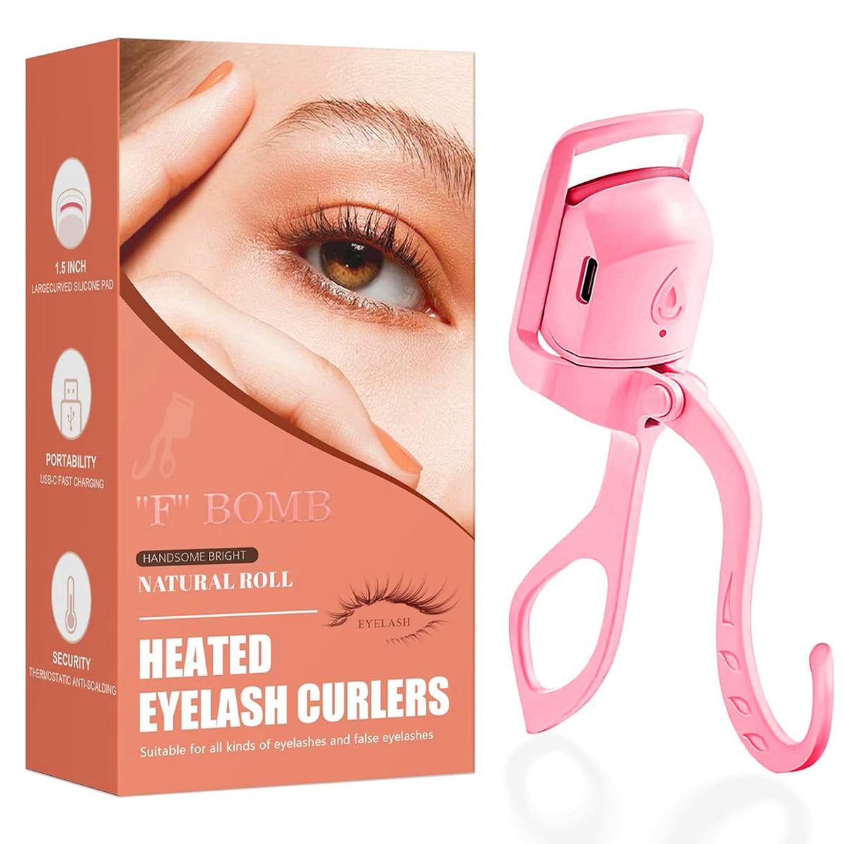 FBOMB lisseur-cils chauffe rapide 5s offrant curling rapide et naturel.
