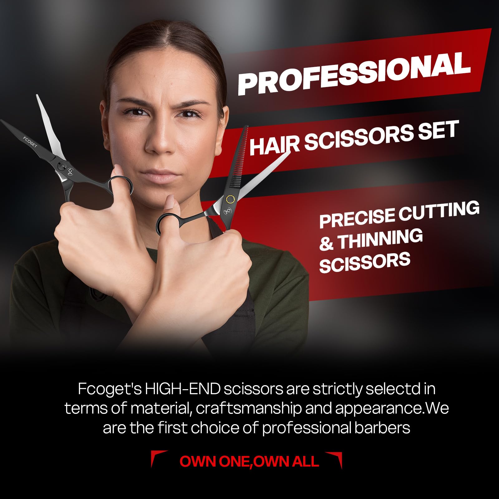 Fcoget ciseaux coiffure: nettoyage facile avec microfibre incluse.