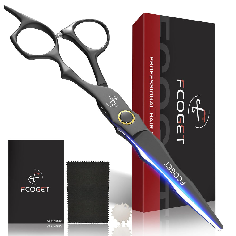 Fcoget ciseaux de coiffure professionnels: lames 440C ultra tranchantes pour salon.
