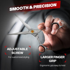 Fcoget ciseaux coiffure — tension ajustable et inserts de doigts pour stabilité.