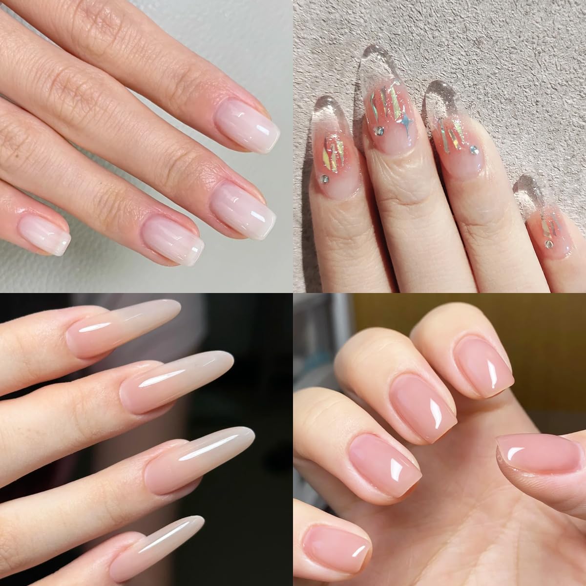 Fcozpjk gel blanc lait nacré pour un effet élégant.