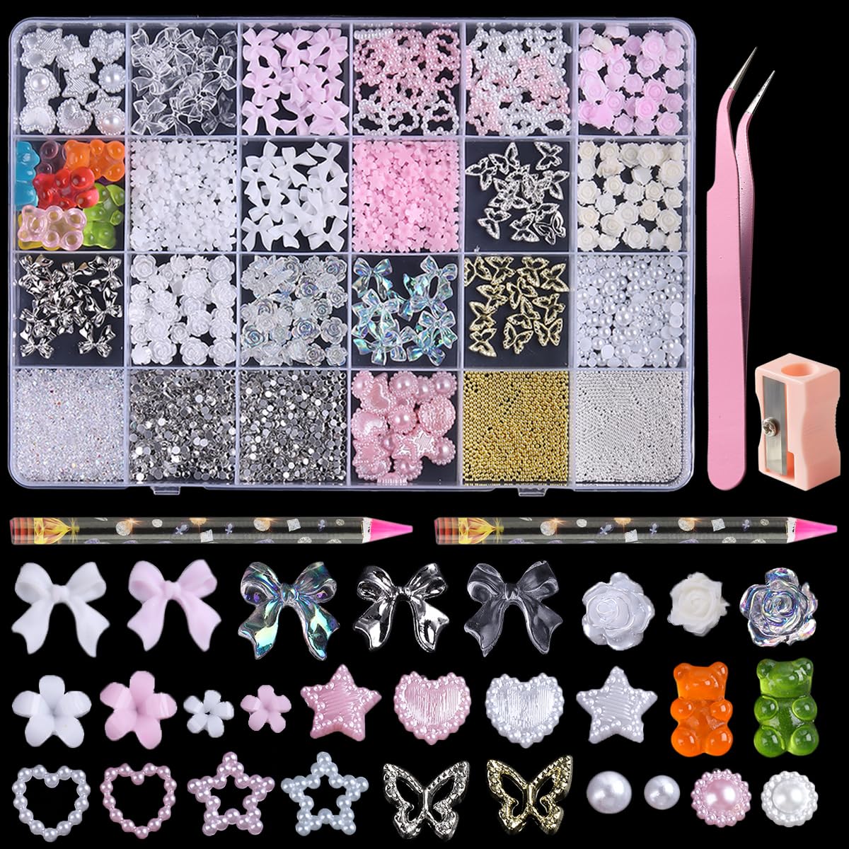 Charms Fcozpjk 3D Fleurs : décor lumineux pour des ongles tendance et personnalisés
