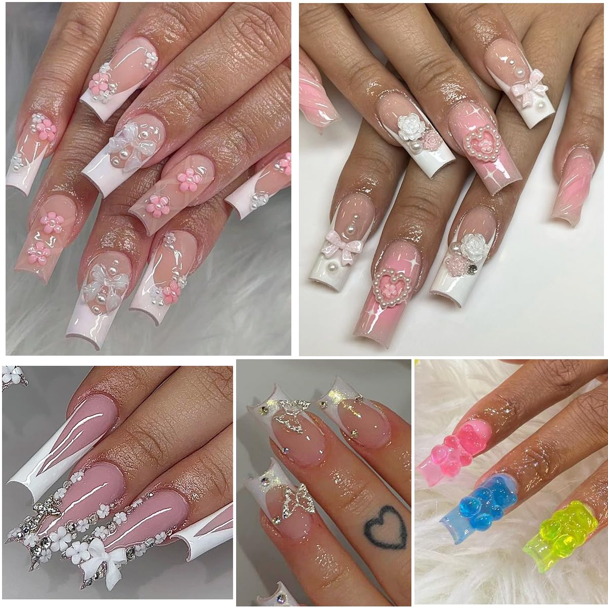 Charms Fcozpjk 3D Rose : accroche visuelle délicate pour nail art élégant