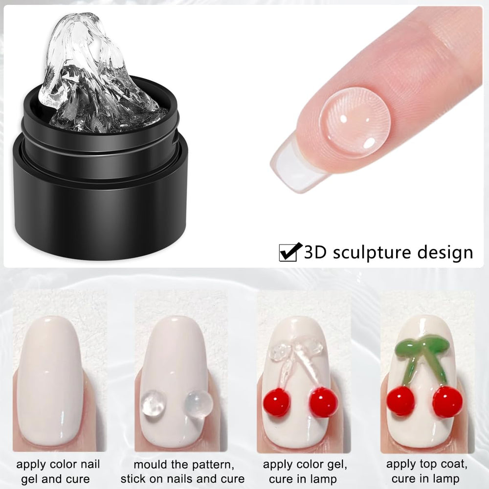 Gel-builder Fcozpjk perle blanc iris é pour accents délicats sur ongles.