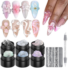 Gel-builder Fcozpjk rose iris é pour décorations 3D sur ongles.