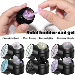 Fcozpjk gel-builder-solide: effet aurora irisé, reflets multicolores sur les ongles.