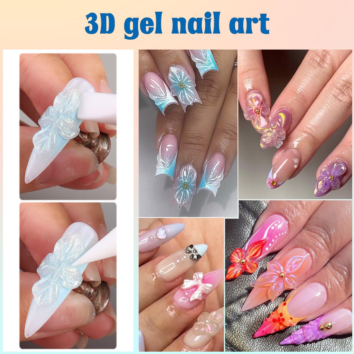 Gel-builder Fcozpjk vert iris é pour volumes d'art des ongles.