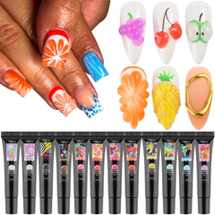 Gel modelage 3D Fcozpjk sur ongles, volume précis.