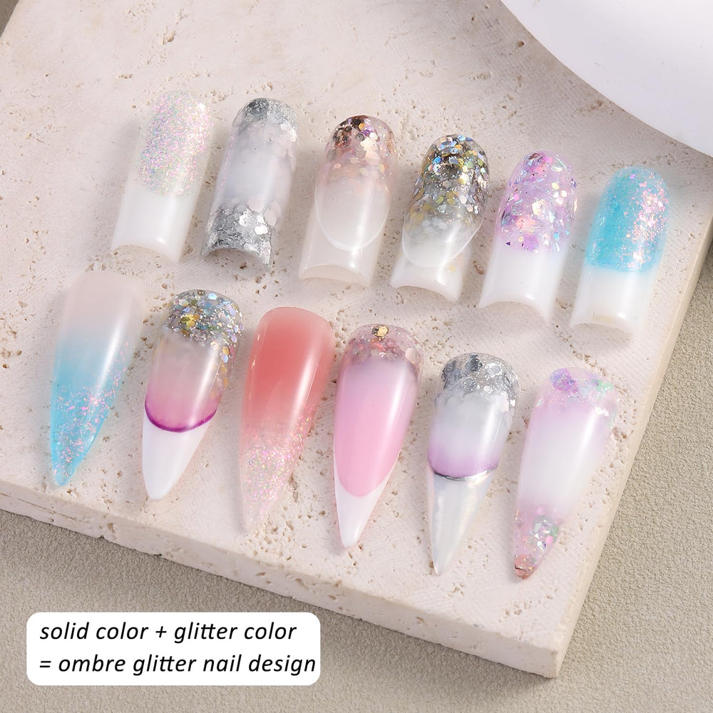 Gel poly effet pailleté iris Fcozpjk pour nail art.
