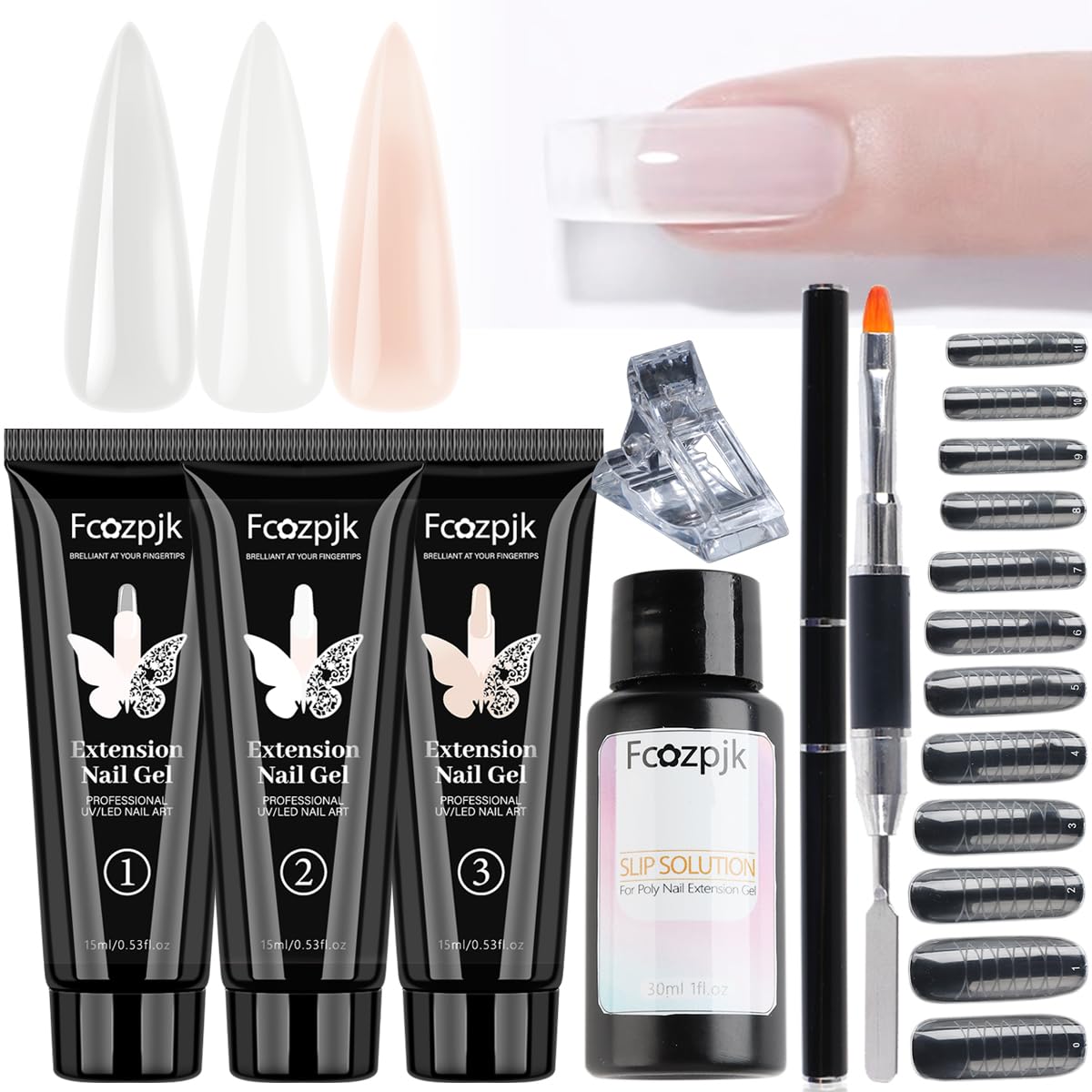 Kit extension gel clair Fcozpjk pour une base naturelle et durable