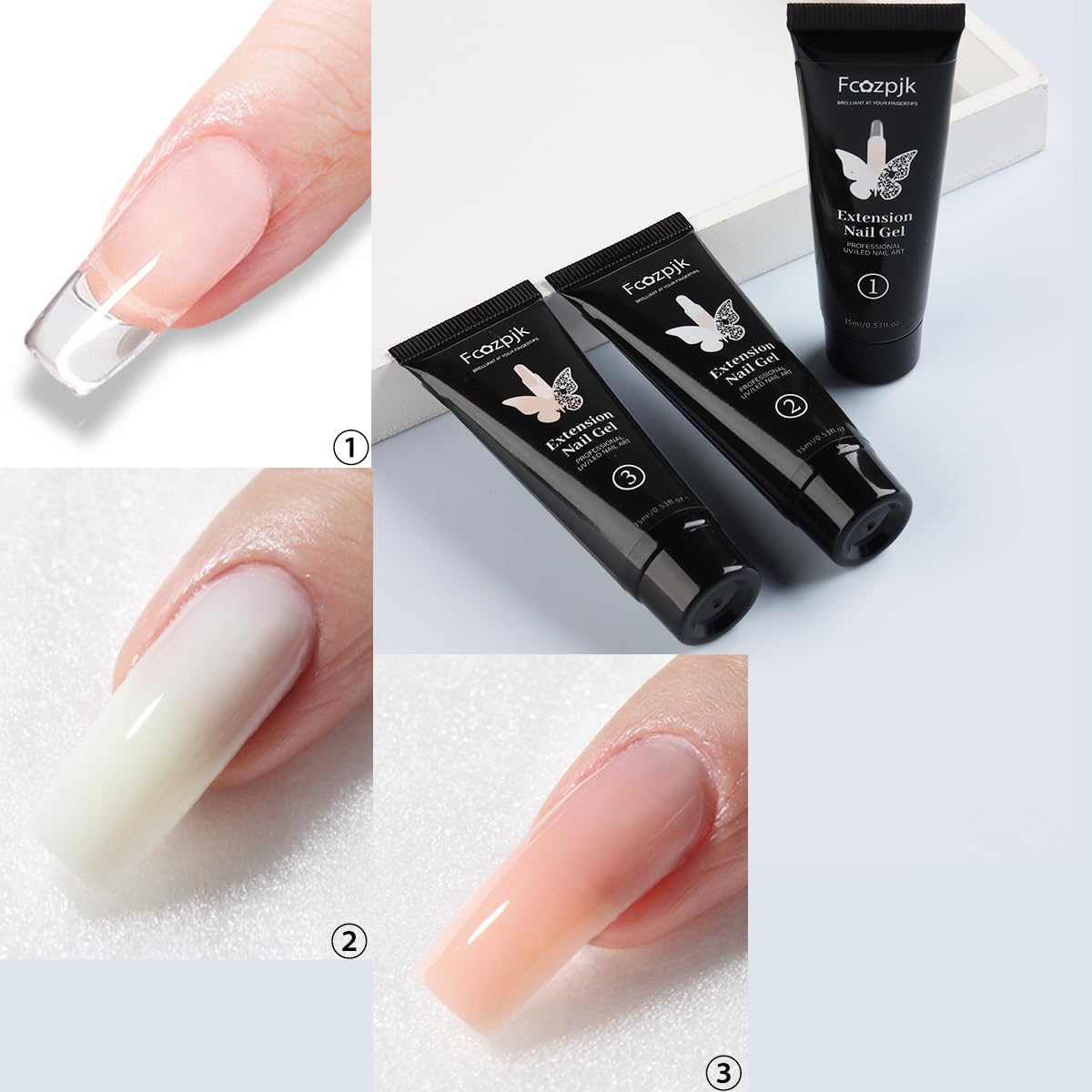 Pinceau double-tête Fcozpjk pour application précise du gel
