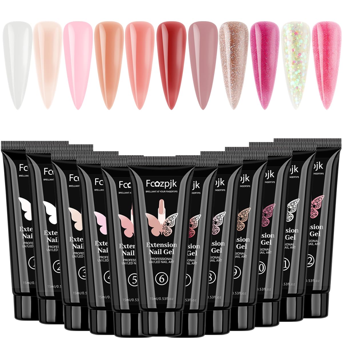 Fcozpjk poly gel kit clear for seamless nail extensions and shine
