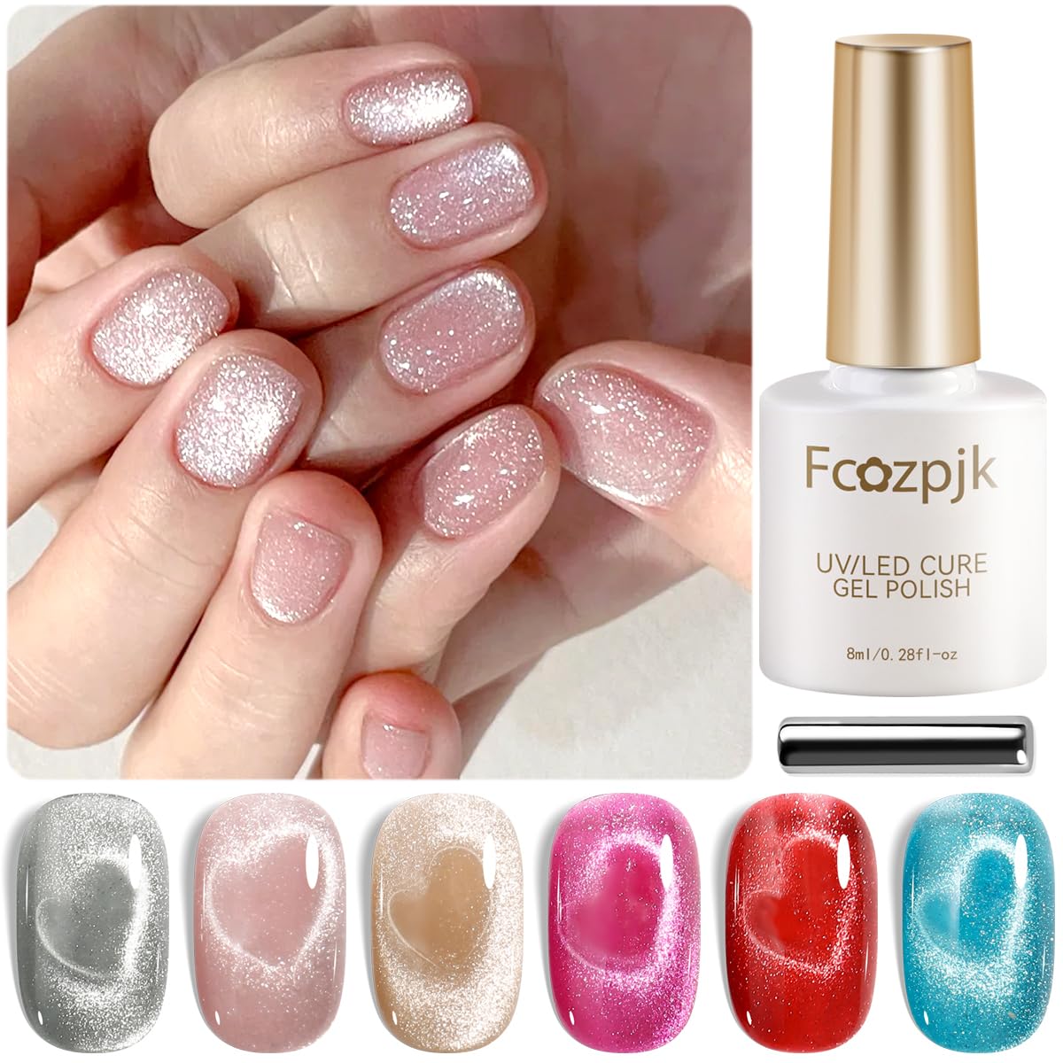 Vernis Cat Eye Fcozpjk ensemble 6 couleurs pour effets lumineux