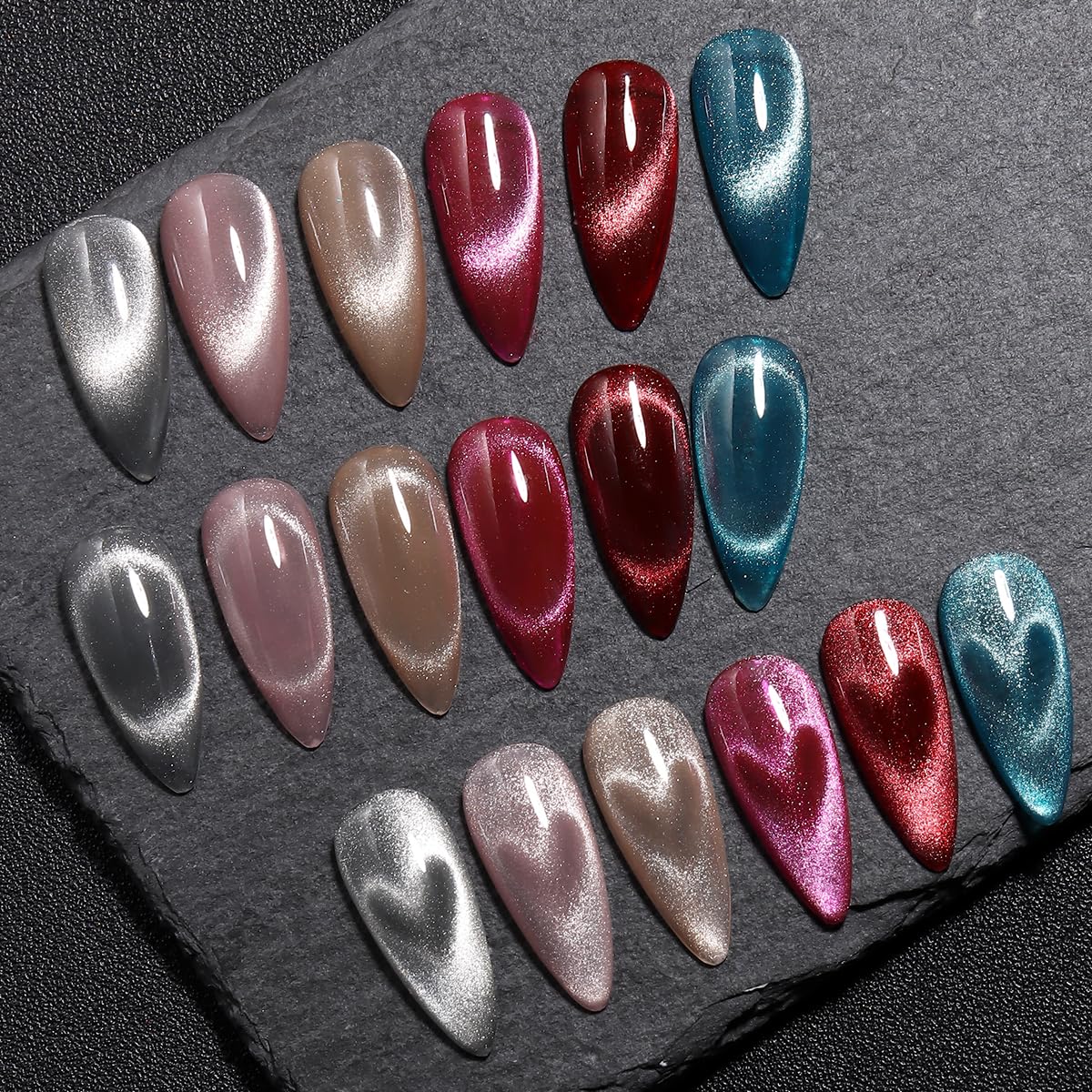 Vernis Cat Eye Fcozpjk teinte rose vin pour une manicure chic
