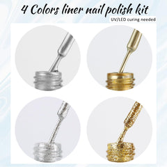 Fcozpjk vernis liner paillette or révèle des détails lumineux.