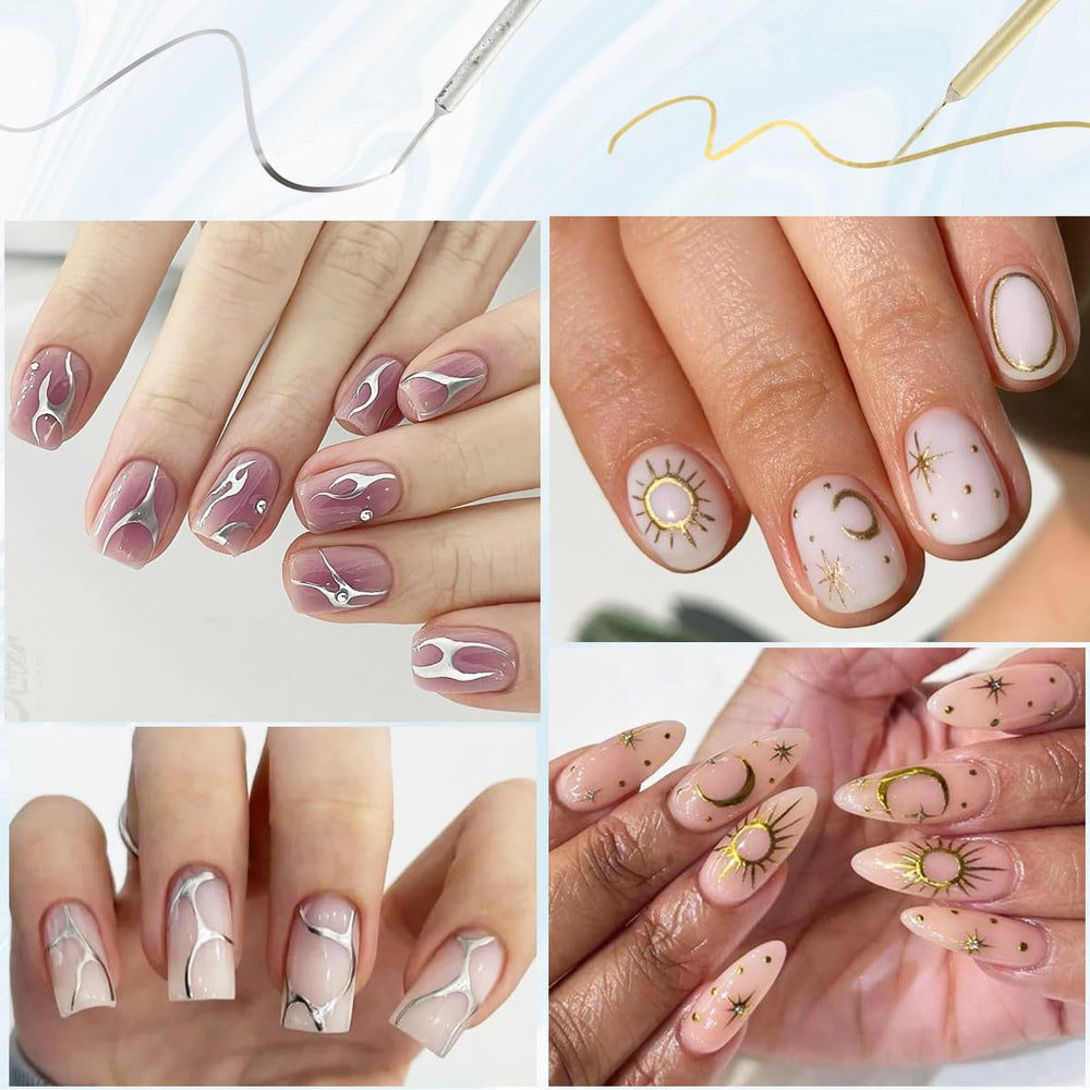Fcozpjk pinceau fin intégré pour tracés précis sur ongles.